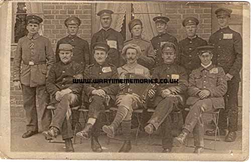 <p>James A H Johnstone far right back and other POWs